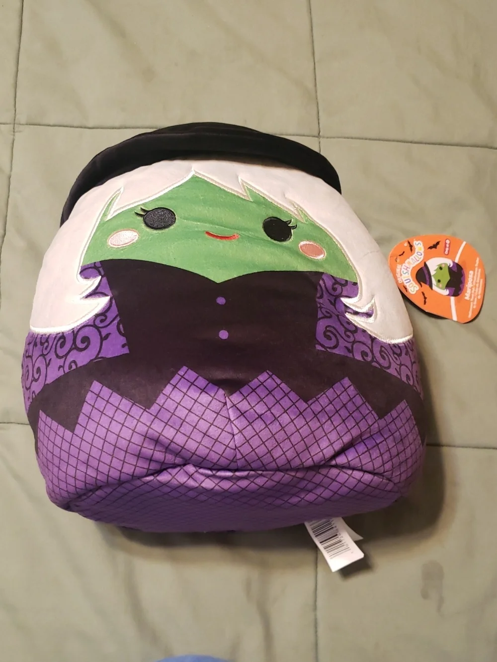Kids Squismallo Green & Purple Witch Plush Trick Or Treat Bag